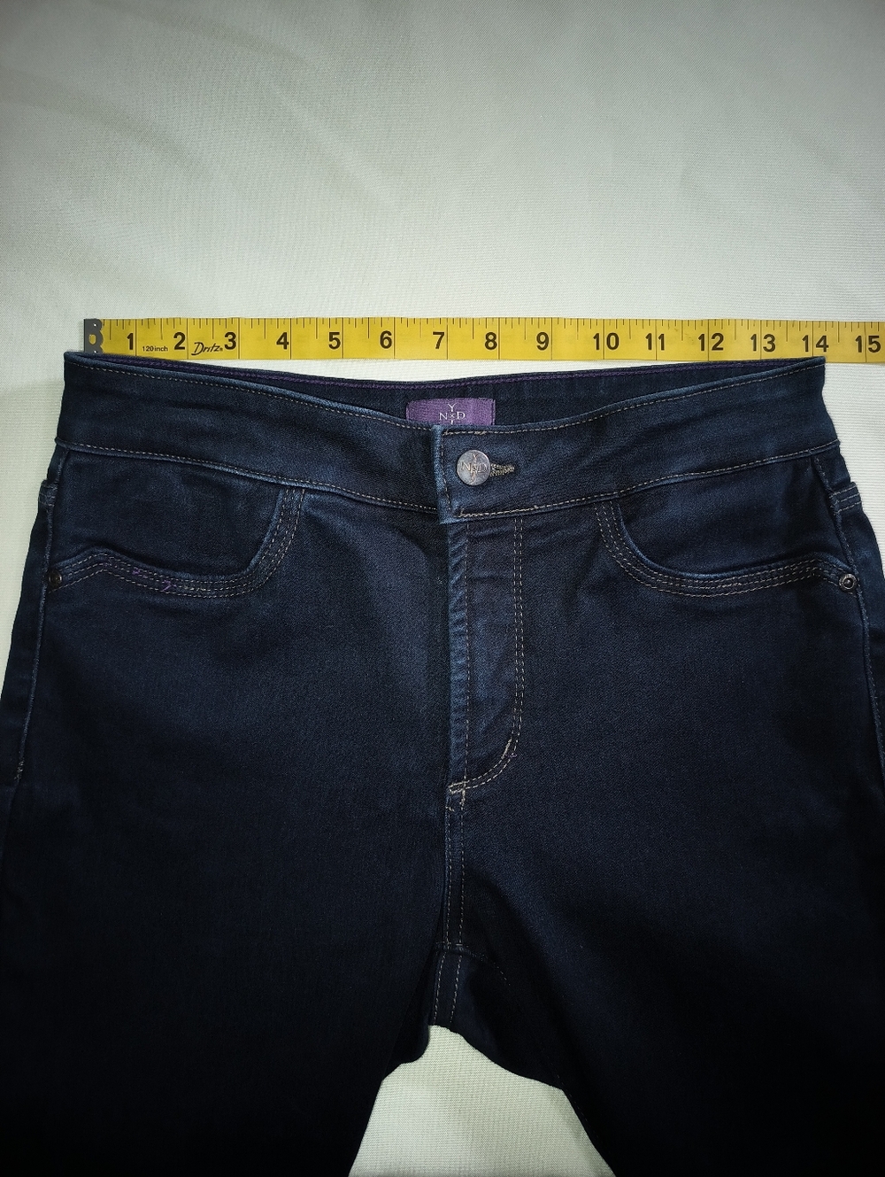 NYDJ 6 Petite Lift Tuck Indigo Blue Dark Wash Jeggings Made in USA Skinny Jeans - Picture 11 of 16